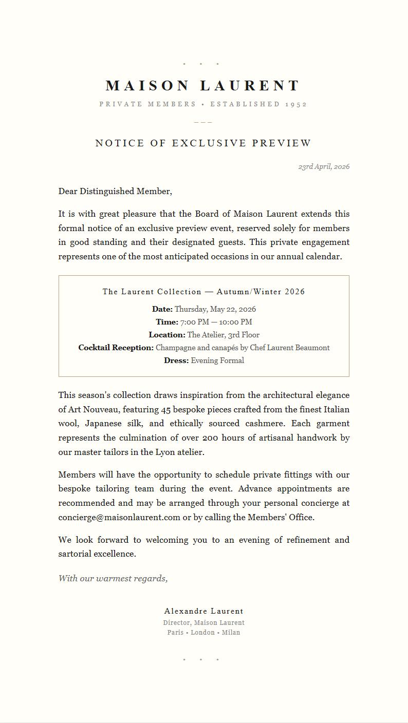 Luxury Premium Notice